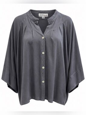 NWT Sorella Italy Charcoal Tencel Dolman Jacket L/XL